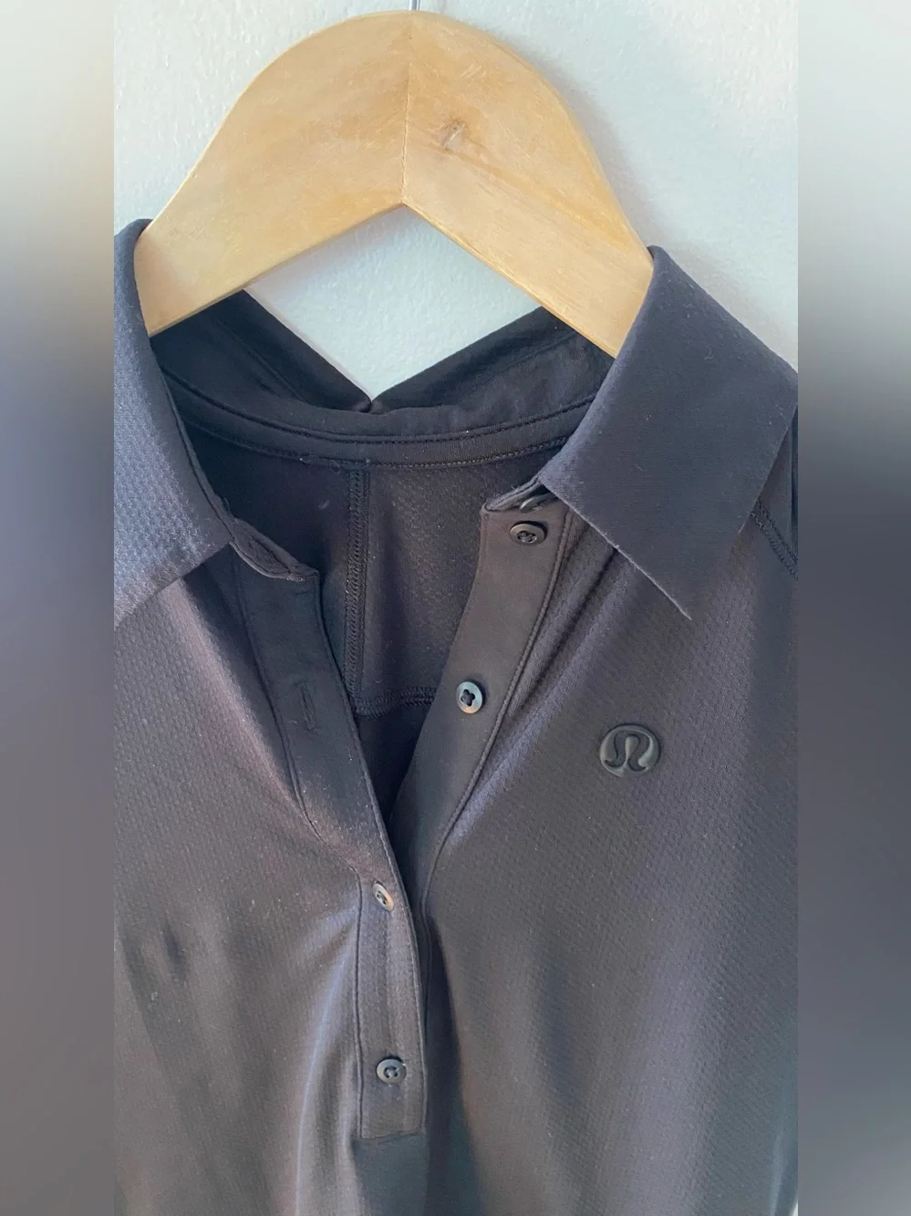 Lululemon Quick-Dry Short-Sleeve Polo Shirt Straight Hem black size 2